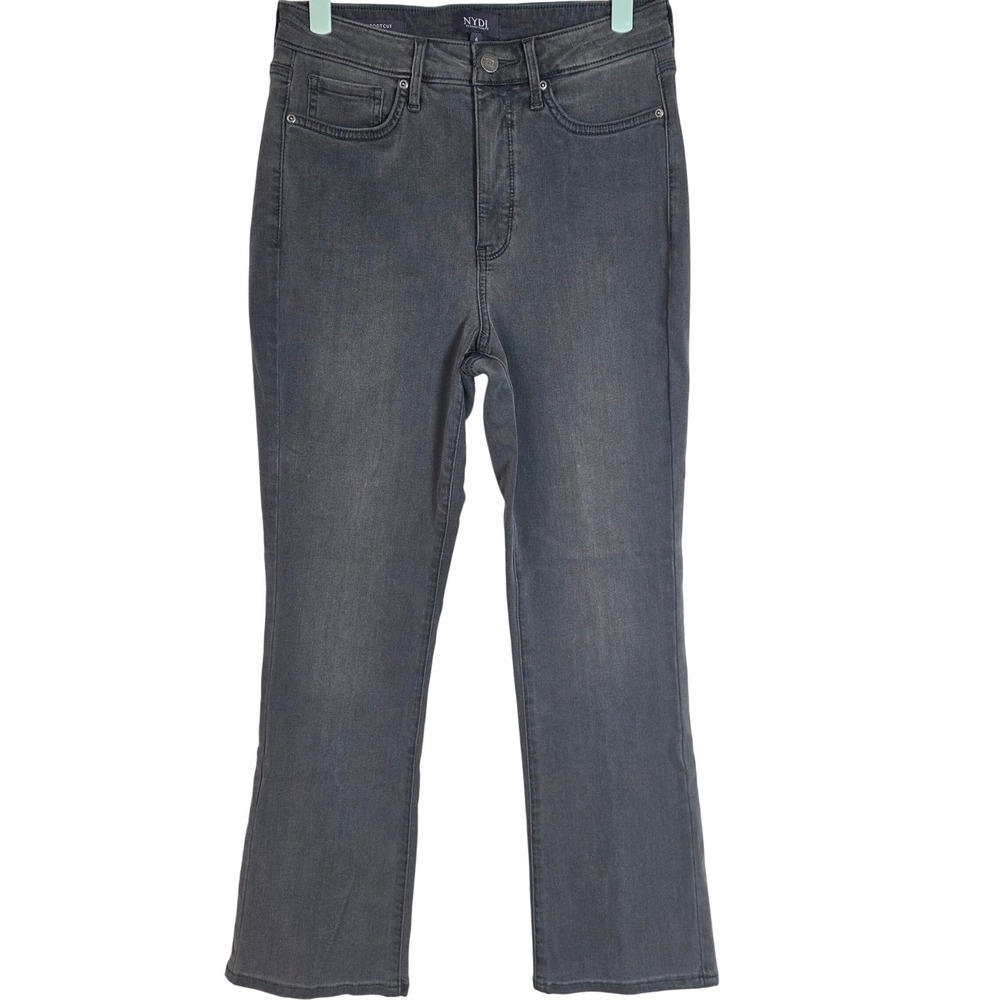 NYDJ Slim Bootcut Jeans Womens 6 Gray Stretch Denim Lift Tuck Shaping